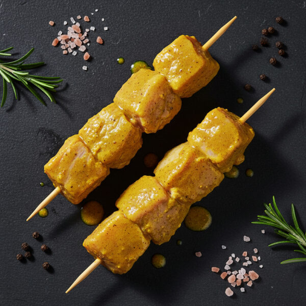 Brochettes de poulet sauce curry