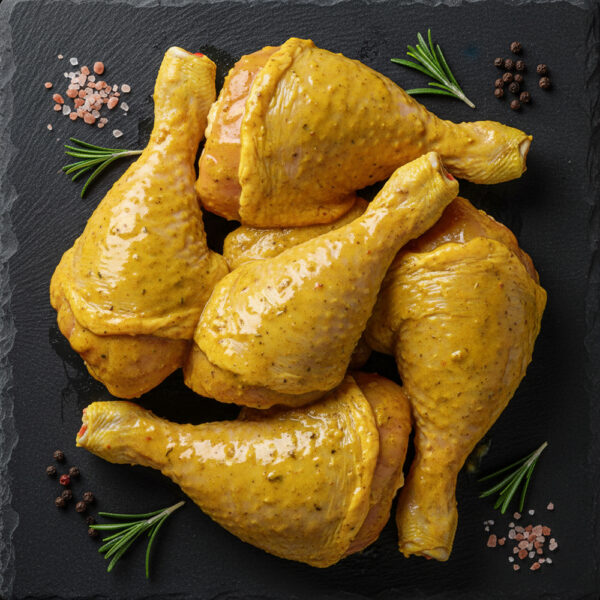 Cuisse de poulet marinée sauce curry