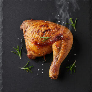Cuisse de poulet rôtie vendu à la pièce