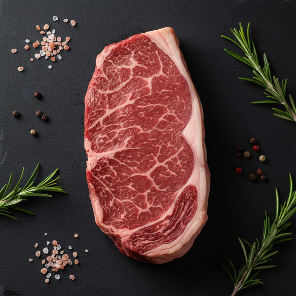 Entrecôte de bœuf coupée en tranches moyennes