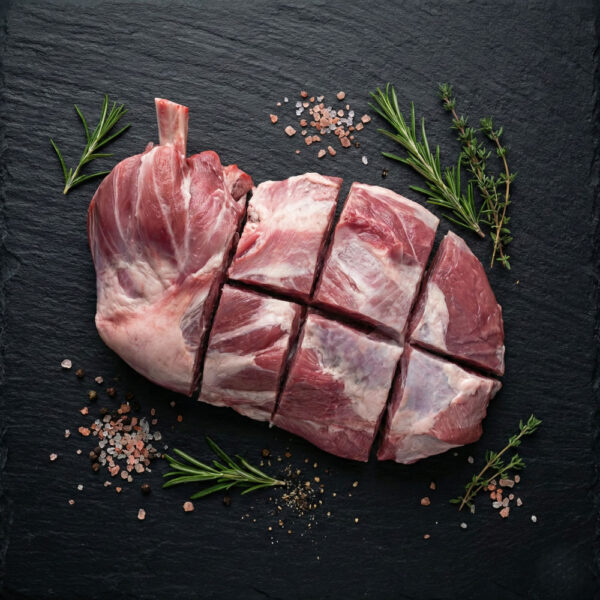 Épaule d’agneau coupée en morceaux moyens