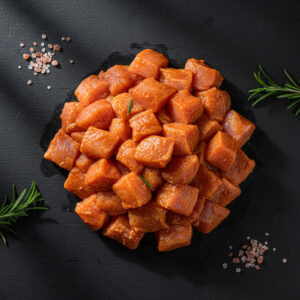 Escalope de poulet coupé en petit dé à poêler-sauce paprika non piquante