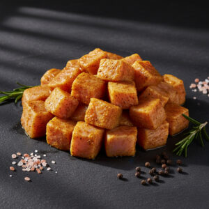 Escalope de poulet coupé en petit dés à poêler sauce masala non piquante