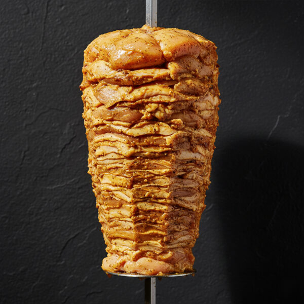 Kebab de haut de cuisse de poulet mariné sauce masala non piquante