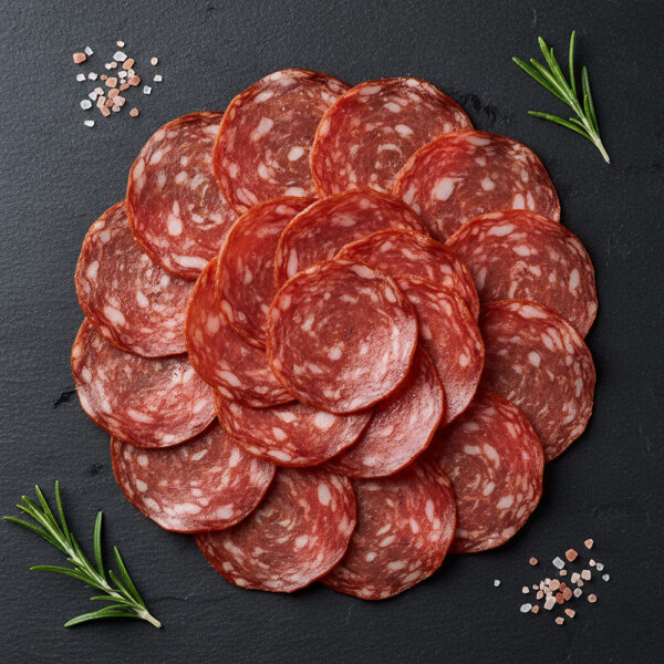 Charcuterie peperoni piquant en tranches
