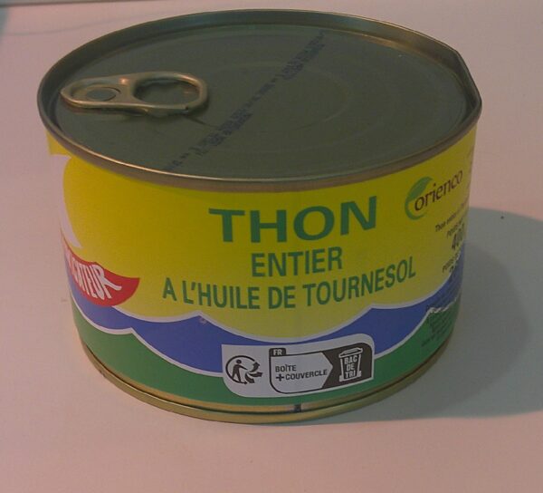Thon entier à l'huile de tournesol 400 gr