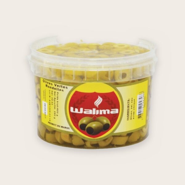 Olives en rondelles, boîte plastique 600 g