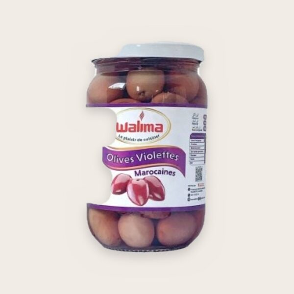 Olives violettes dénoyautées en verre 350 g